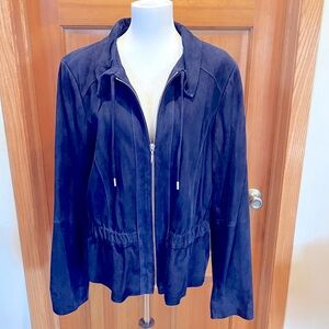 White House Black Market navy suede jacket